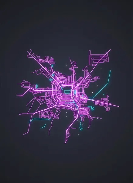 מפת ניאון של תל אביב