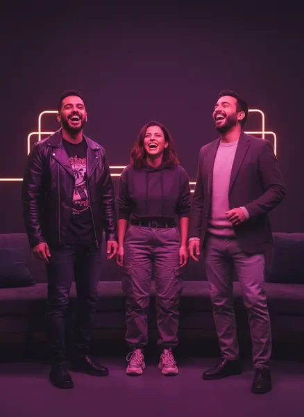 רגע סטודיו עם תאורת ניאון