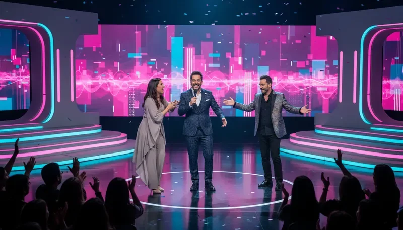 שלושת הקומיקאים על הבמה